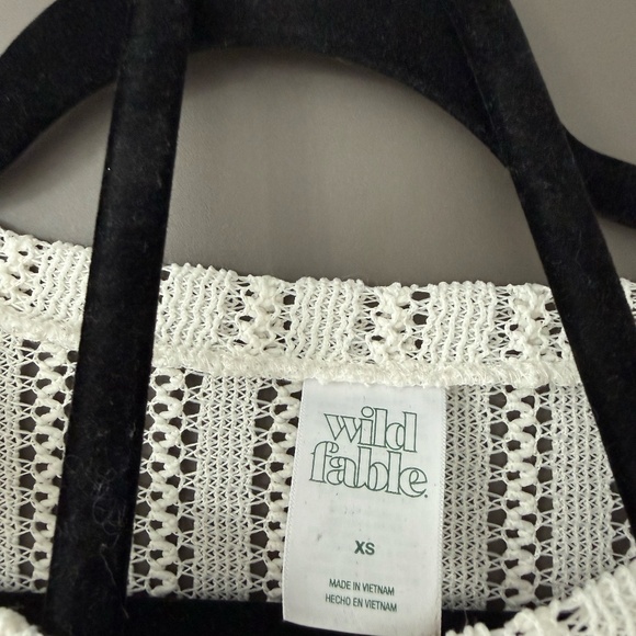 White Crochet Cover-Up Set | Long Sleeve Crop Top & Shorts Size XS - Picture 7 of 11